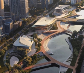 “知识之石”与滨水几何 - 钱塘湾文化区 / Zaha Hadid Architects