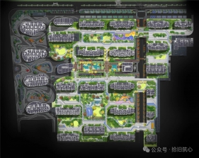 住宅大区景观平面图折线形式参考